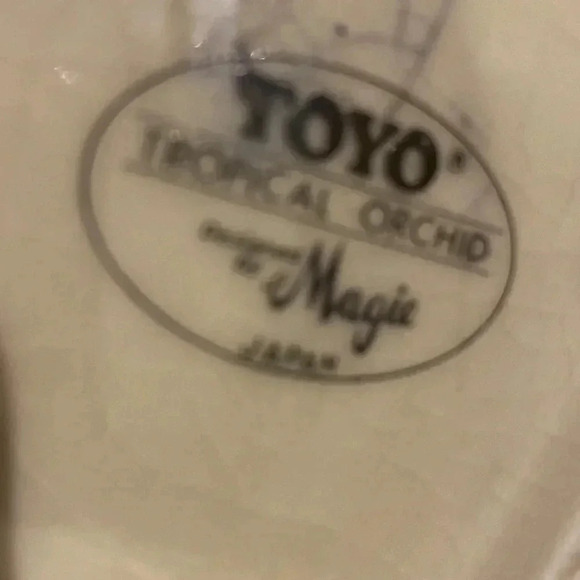 Vintage Toyo Tropical Orchid Hand Painted Vase, Designed by Magie, Japan 1950s - Picture 6 of 6